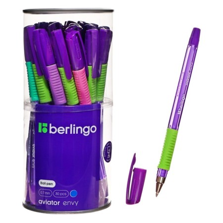 Ballpoint pen Berlingo "Aviator Envy" Blue, 0.7mm, flu, Mix case