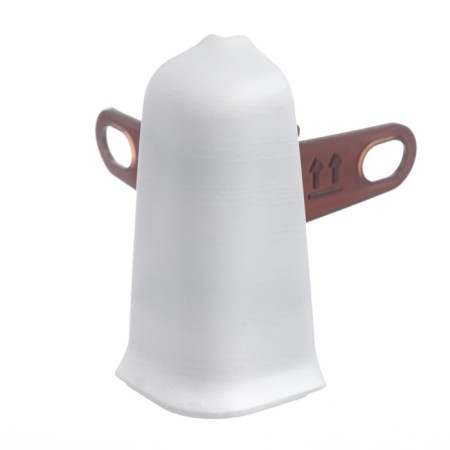 Outdoor angle (external) with fasteners for a skirting board of 55mm "decoration", 001 white-1