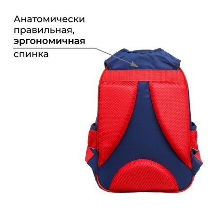 School backpack, 37 x 26 x 13 cm, ergonomic back, calligrata orth "puppy on jeans", blue-2