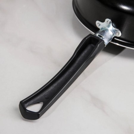 Steven Consul, 2.8 l, d = 24 cm, glass cover, plastic handle, anti -stick coating, black color-4