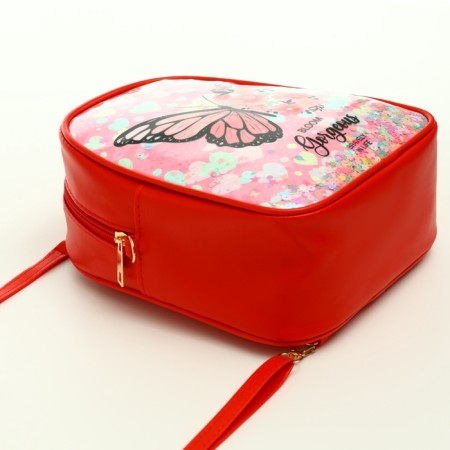 Children's backpack 20*9*22.5, lightning department, butterfly, red-7