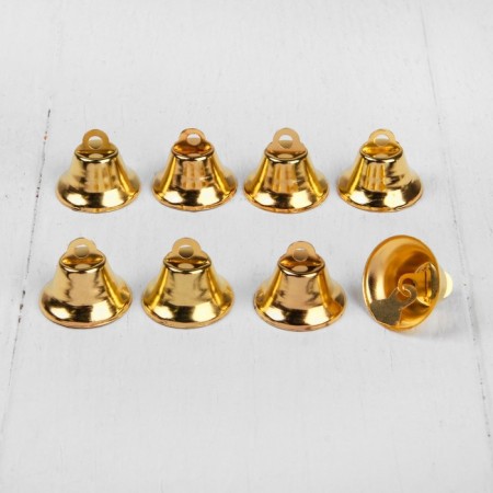 Bell for needlework, set 8 pcs., Size 1 pc. - 2.1 cm, gold color-1