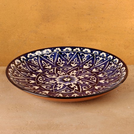 Largan Rishtan ceramics "Flowers", 32 cm, blue-3