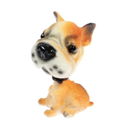 Dog on a car panel shocking his head, a mongrel-5