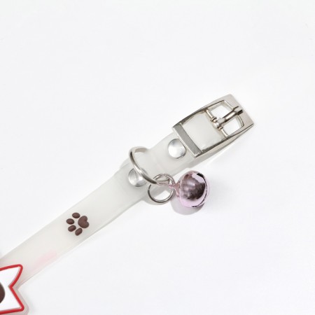Collar "bow", 28 x 1 cm, Osh 18-24 cm, transparent/brown-4