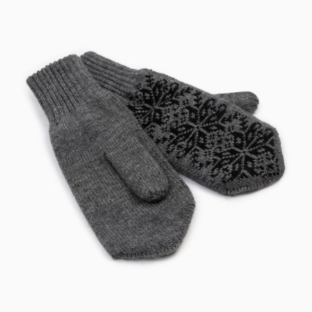 Women's mittens, gray color, size 18-1