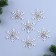 New Year's decor "Snowflake", white color with silver, set of 6 pcs.