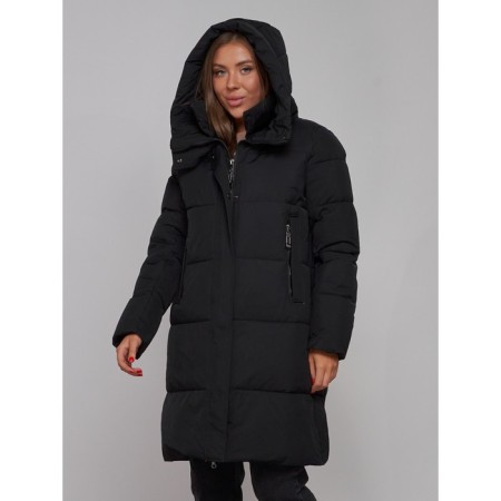 Coat insulated winter female, size 46, black color-4