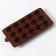 Form for sweets and chocolate of the “shells”, silicone, 20.5 × 10.5 cm, 15 cells (2.7 × 2.4 cm), brown color