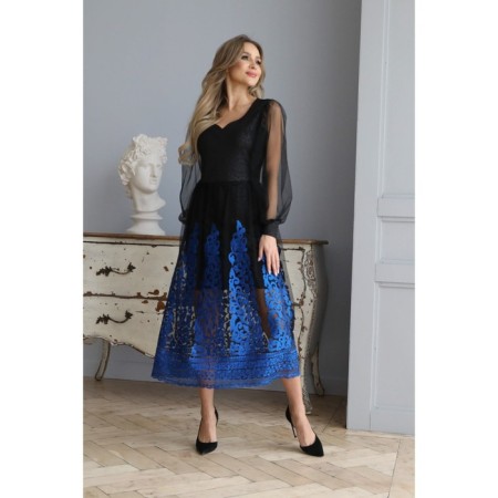 Women's dress, size 44, black color, blue