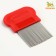 Comb-hats with long teeth, 8 x 5.5 cm, red