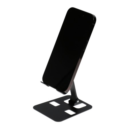 A phone stand, adjustable, folding, metal, rubber inserts, black-2