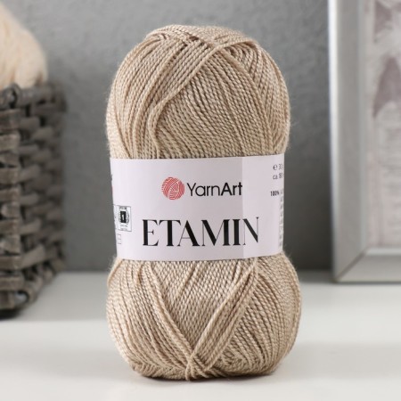 Yarn "etamin" 100% acrylic 180m/30g (463 St. Beige)-4