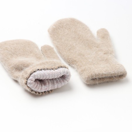 Women's mittens, beige color, size 20-2