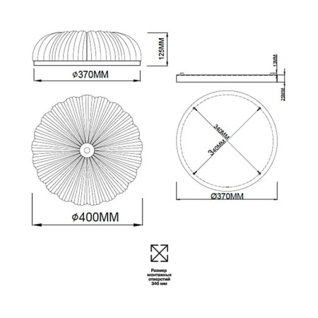 Tesoro LED 48W 3000-6500K D400 IP20 lamp, with PDU-4