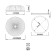 Tesoro LED 48W 3000-6500K D400 IP20 lamp, with PDU