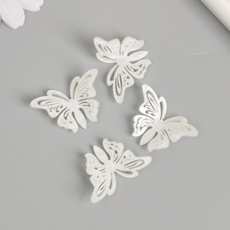 Decor for the work of acrylic "Butterfly white mother of pearl. Openwork" 0.9x3.2x2.3 cm-2