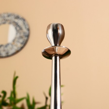 Empire aluminum candlestick per 1 candle 9.5x9.5x35 cm-2