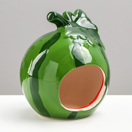 House for rodents "watermelon" ceramic, 10 x 13 x 9.5 cm-1