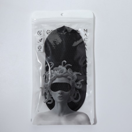 Sleep mask "perforation", 18 × 9 cm, elastic band is single, black color-6