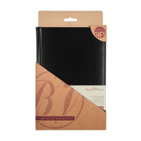 Diary of Leduced A5+, 136 Persona sheets, solid cover, recited leather, lies, gold margin, beige unit 70 g/m2, black