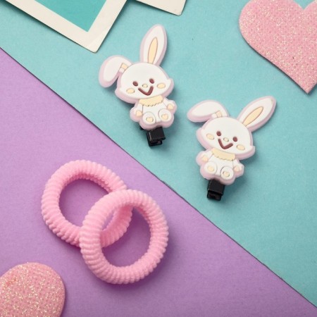 Hair set "Ariadne" (2 elastic bands, 2 clamps) Bunny-1