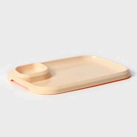 A barbecue dish with a saucer 30.3 × 21 × 2.5 cm, beige color-1
