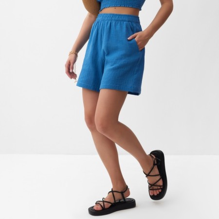 Women's shorts MIST MUSLIN Size l, col. blue-2