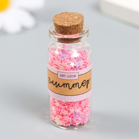 Glitter in the jar "Stars. Raspberry mother of pearl" set 6 grams 5x2x2 cm