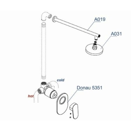 The shower system wasserkraft a12031, built-in, tropical shower, brass/ABS plate, chrome 101201-2
