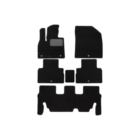 Rugs in the Premium salon for Hyundai Palisade 2020-, crossover, 7 seats, 6 pcs., Textile