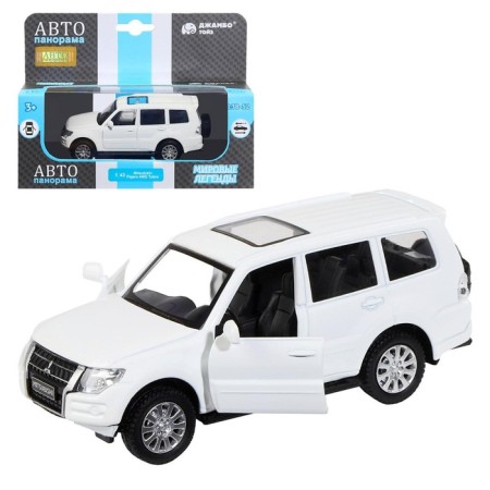 Metal machine Mitsubishi Pajero 4wd Turbo 1:43, inertia, doors open, white color