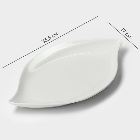 Porcelain dish Magistro "Rook", 33.5 × 17 cm, white color-1