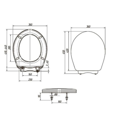 Orio K-01-2 toilet seat, adjustable, dark gray-5