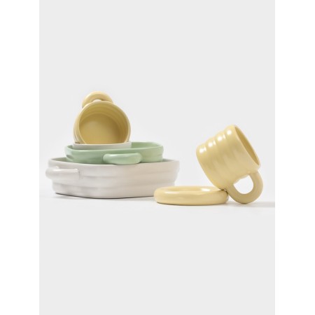 Set for spices of the “Zephyr” share, Solonka, List, 100 ml, ceramics, white-4