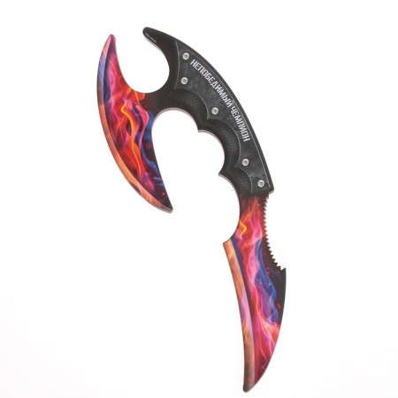 Souvenir weapon knife-kerambit "Fire", with fingers, length 22 cm-2