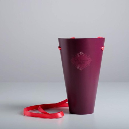 Package for flowers conical round folding on the ribbons “From the Clean Heart”, 15 x 23.3 x 7.5 cm-1