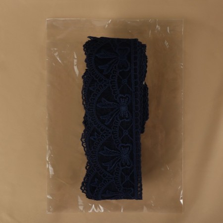 Lace on a grid, 55 mm × 11 ± 1 m, dark blue color-2