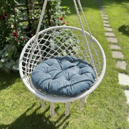 Pillow for swing "Tina", diameter 60 cm, blue color-1