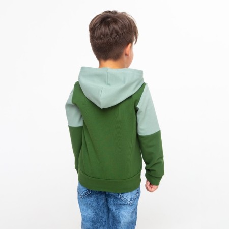Sweatshirt for a boy, the color is gray-green, height is 104 cm-4