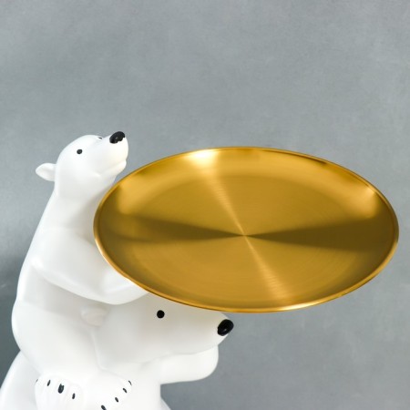 Souvenir Polystone stand "White Bear on the neck of the dad" d = 26 cm 70x37x33 cm-3