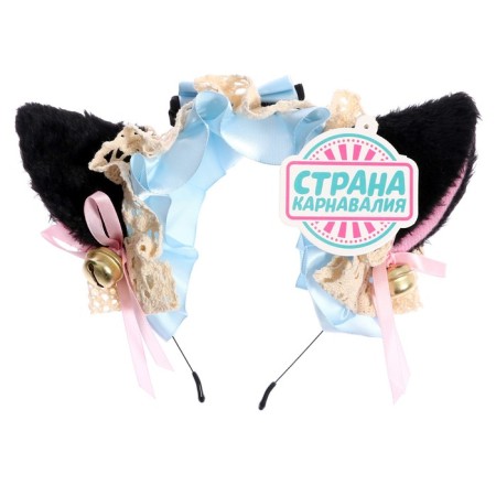 Carnival rim "anime ears" with a blue bandage-2
