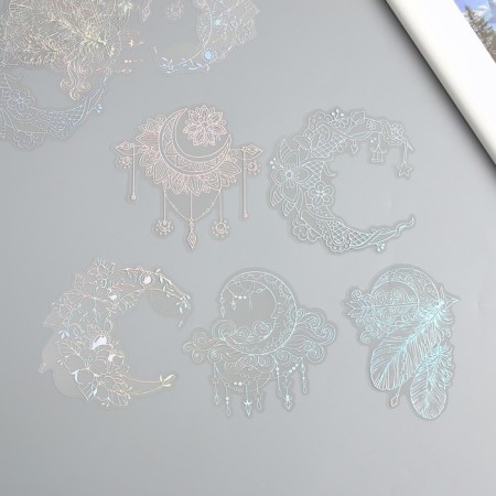 Stickers for creativity "Holography. Month BOHO" D = 10 cm set 10 pcs 0.2x14x11 cm