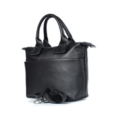Female bag, artificial leather, 385x220x140 cm, black