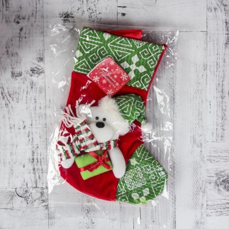 A toe for gifts "Gift" Bear, 18.5x26 cm, red-green-2