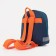 Baby backpack on a zipper, a reflective strip, blue color