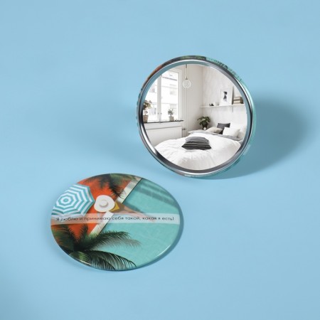 Pocket mirror "Girl at the pool", D = 7 cm, multi -colored-2