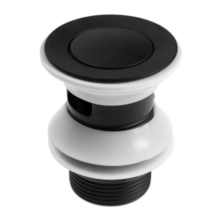 Bottom valve Zein, 1 1/4 ", a small button, with an overflow, for a shell, black