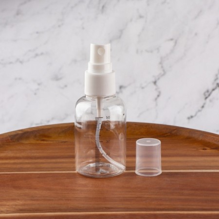 A bottle for storage, with a spray, with a division scale, 50 ml, white/transparent color-3