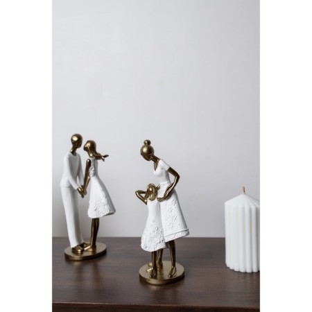 Polystone souvenir "Mom with her daughter, in white dresses with flowers" 9x8.5x23.5 cm-4